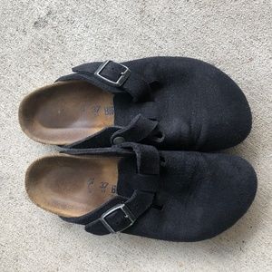 Birkenstock Boston Soft Footbed Clog Black Suede